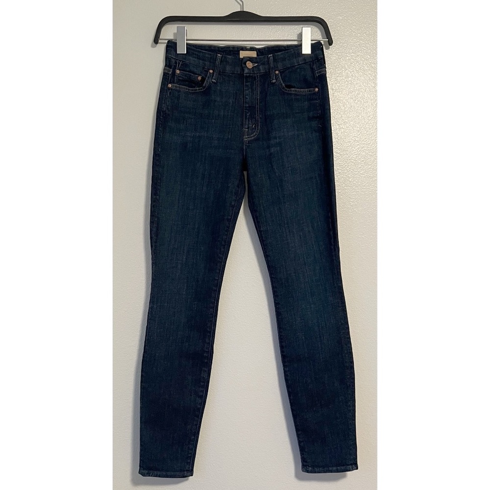 MOTHER High Waisted Looker Jeans Soft Denim Dark Wash Size 27